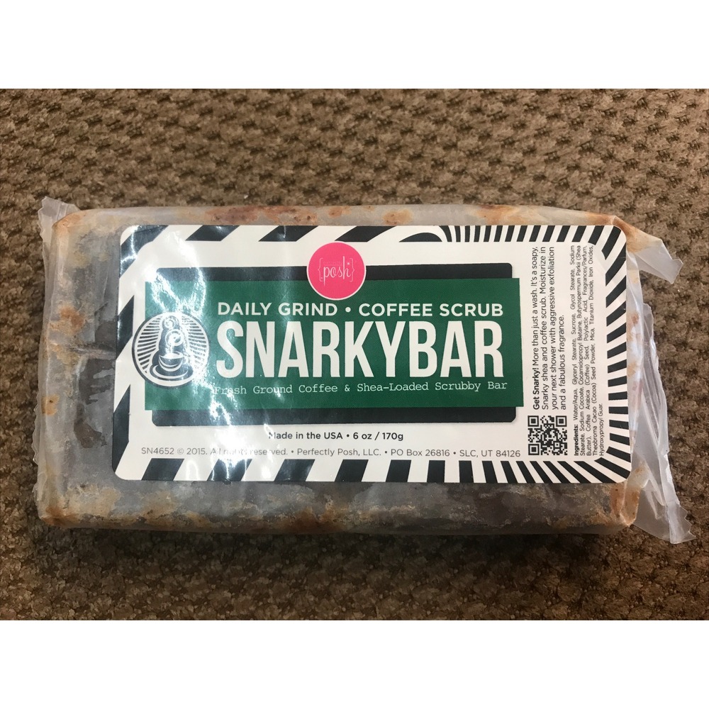 Perfectly Posh Daily Grind Snarky Bar Coffee Scrub Shea Butter Exfoliating 6oz
